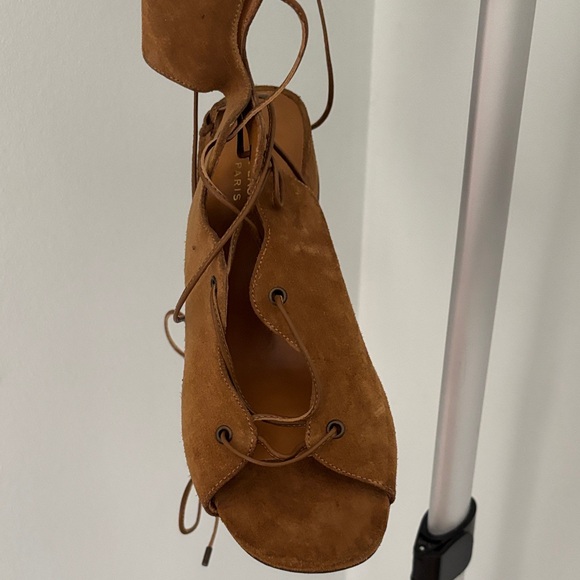 Yves Saint Laurent Tan Lace-Up Over the Knee Boots - Picture 6 of 14